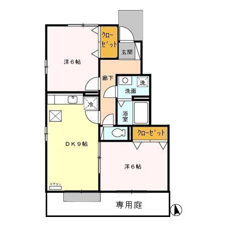 ヴィラ ノボノ Aの間取り