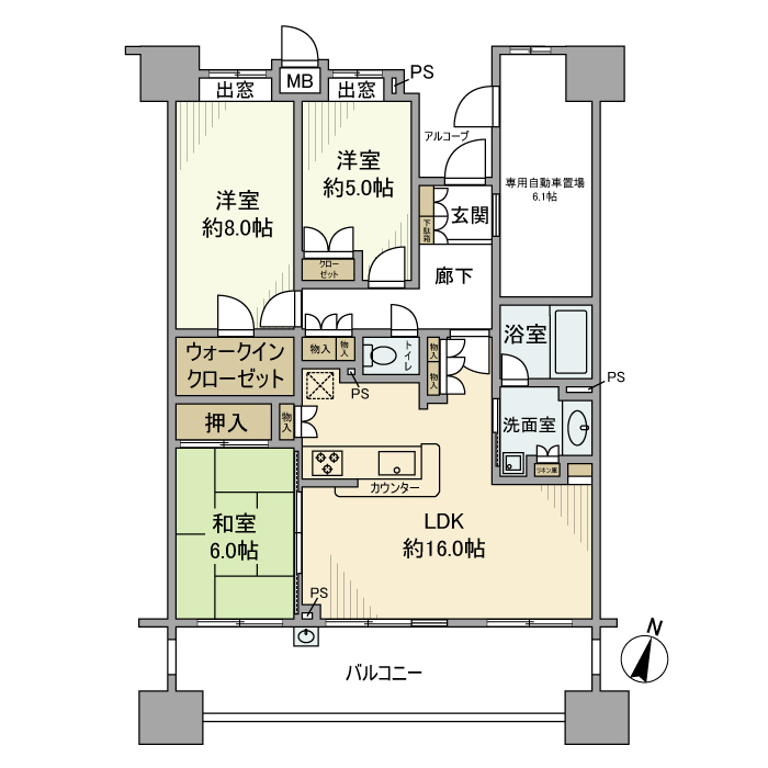 コンフォールスクエアさいたま新都心の間取り