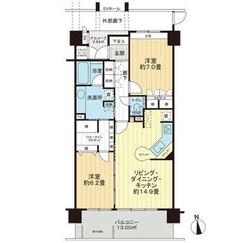 サーパス中河原の間取り