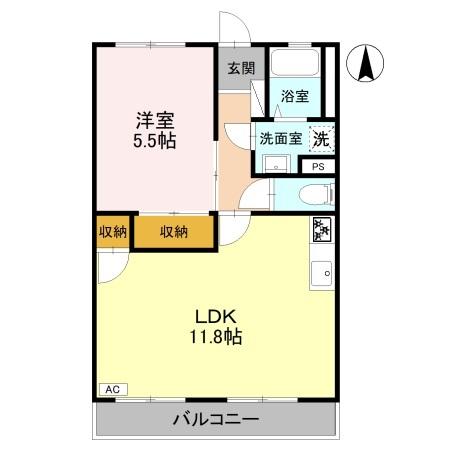 ハイツササベの間取り