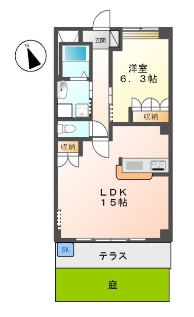 ガーデニングヒルズ北野345の間取り