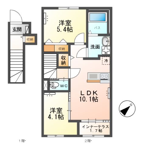 土浦市中村南2丁目新築アパート(仮の間取り