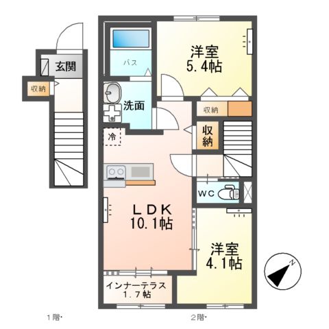 土浦市中村南2丁目新築アパート(仮の間取り
