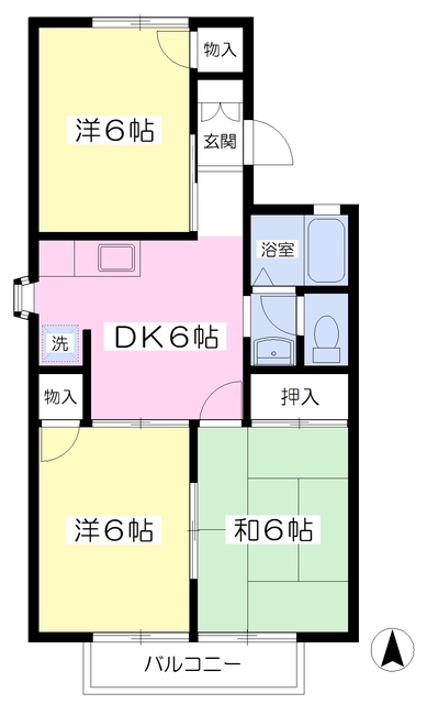 ハイツしずかBの間取り