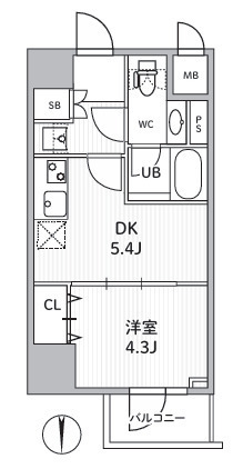 S-RESIDENCE住吉aquachtの間取り