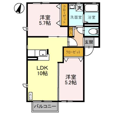ヴィラ・ブルーノ Gの間取り