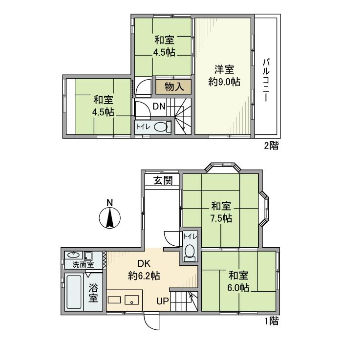 神守町字一丁田戸建の間取り