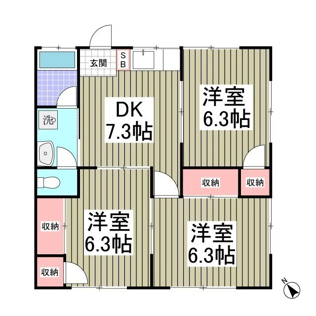 ヤマサンコーポAの間取り