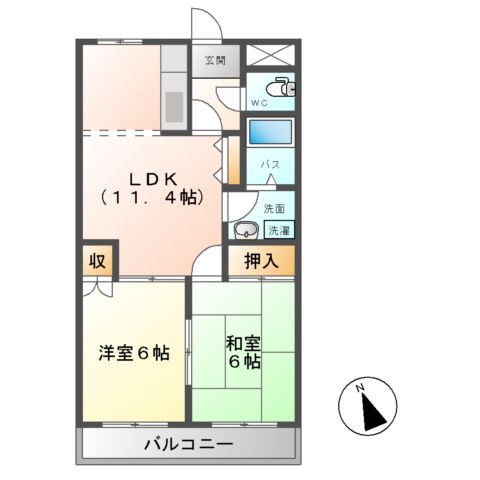 スカイコーポ畑中の間取り