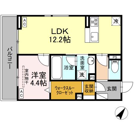 津島町の完工年月(2026年9月)築の賃貸アパートの間取り