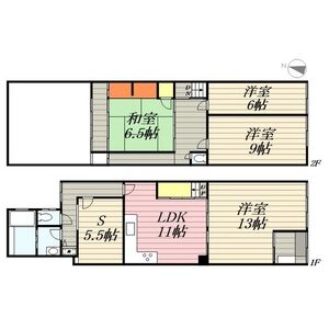 京都市北区小山下初音町戸建ての間取り