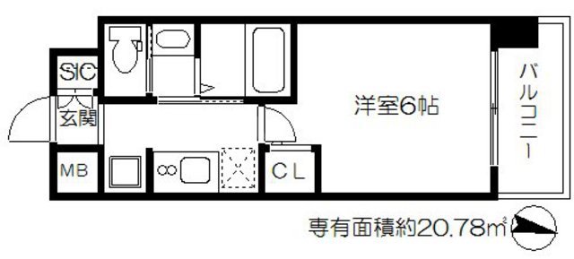 エステムコート梅田茶屋町Ⅲネクスタの間取り