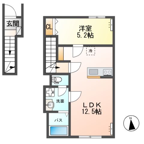 Verseau（ヴェルソー）の間取り