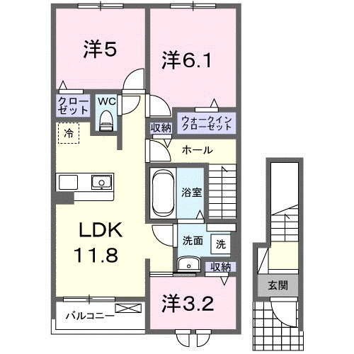仮称;宮久保4丁目アパートⅠの間取り
