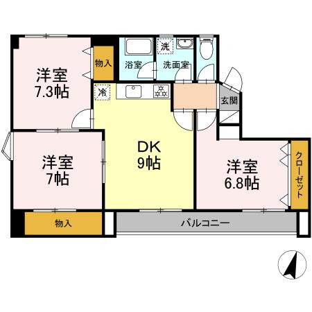 エムメイト綱町の間取り