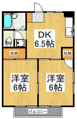 ロイヤルハイツB棟の間取り