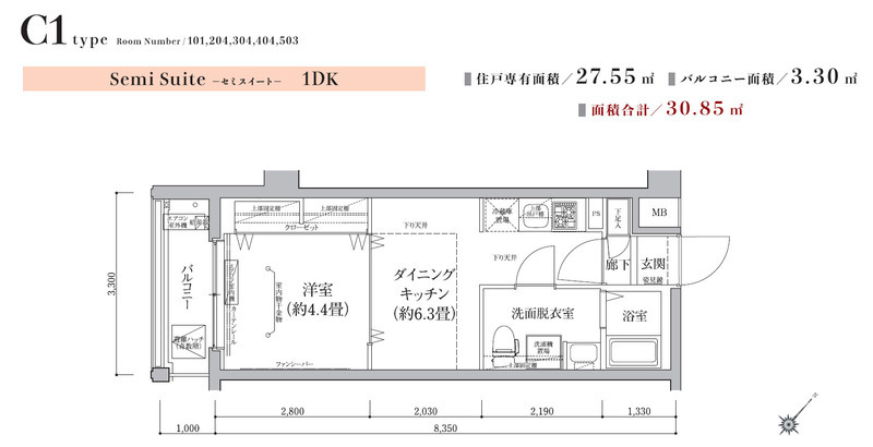 ティモーネグランデ新川崎の間取り