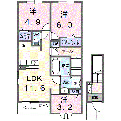 上辺見アパート（０２８８０７６０１）の間取り