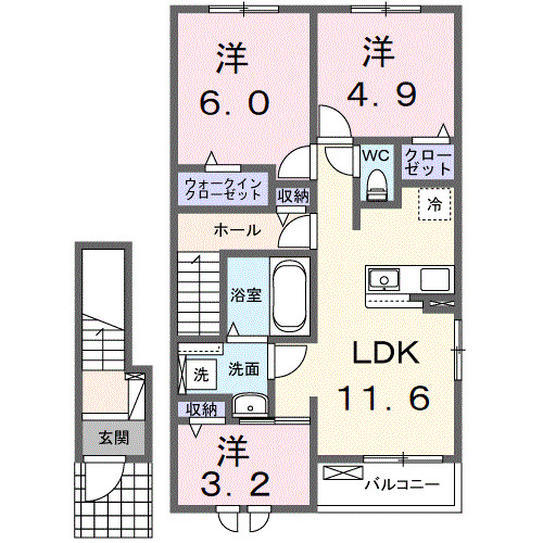 上辺見アパート（０２８８０７６０１）の間取り