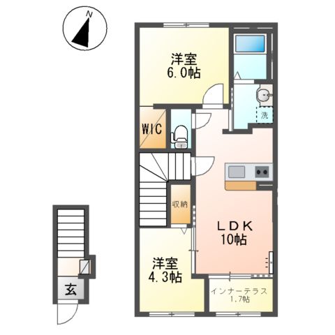 仮）つくばみらい市小絹新築アパートの間取り