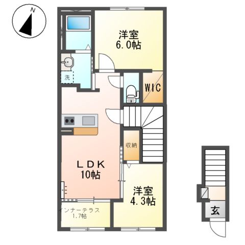 仮）つくばみらい市小絹新築アパートの間取り