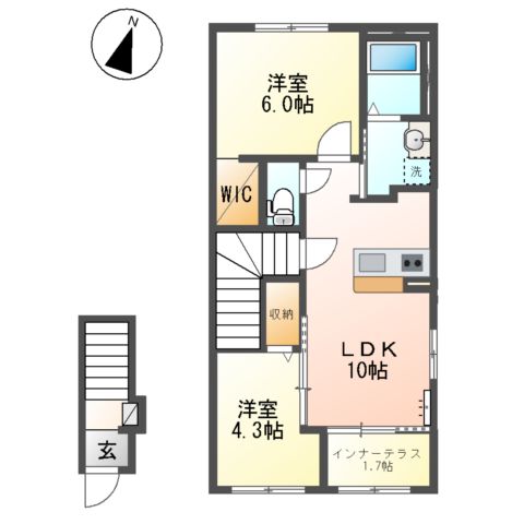 仮)つくばみらい市小絹新築アパートの間取り