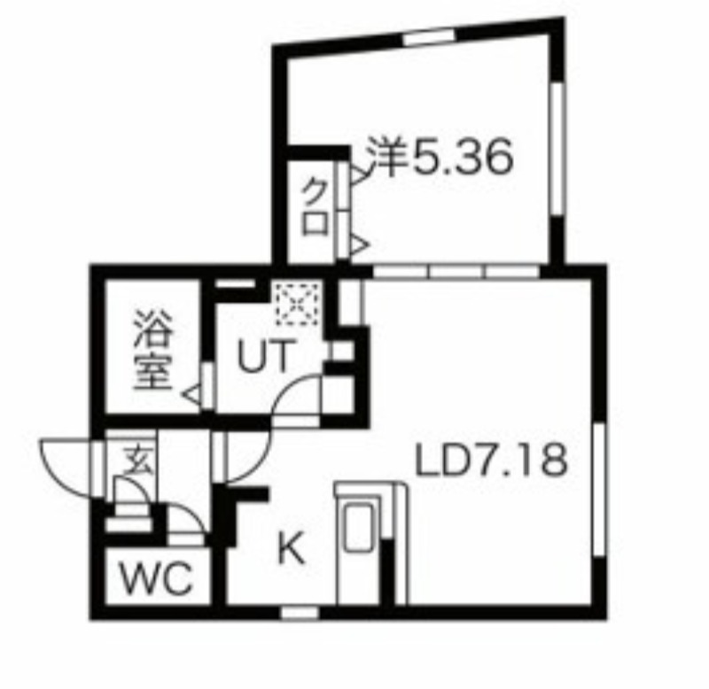 舟町の完工年月（2021年3月）築の賃貸マンションの間取り