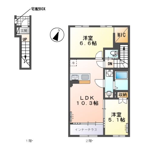 入間市狭山台 アパートA棟新築工事の間取り