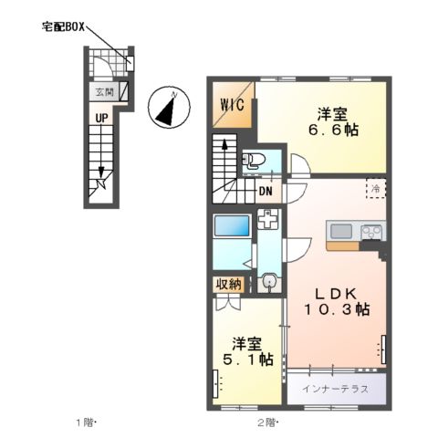 入間市狭山台　アパートＡ棟新築工事の間取り