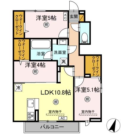 ヒルズ平泉 Cの間取り