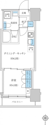 西蒲田の完工年月（2021年5月）築の賃貸マンションの間取り