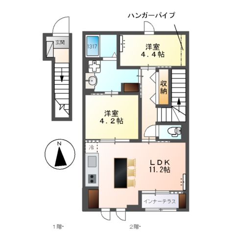 仮)港区秋葉新築アパートの間取り