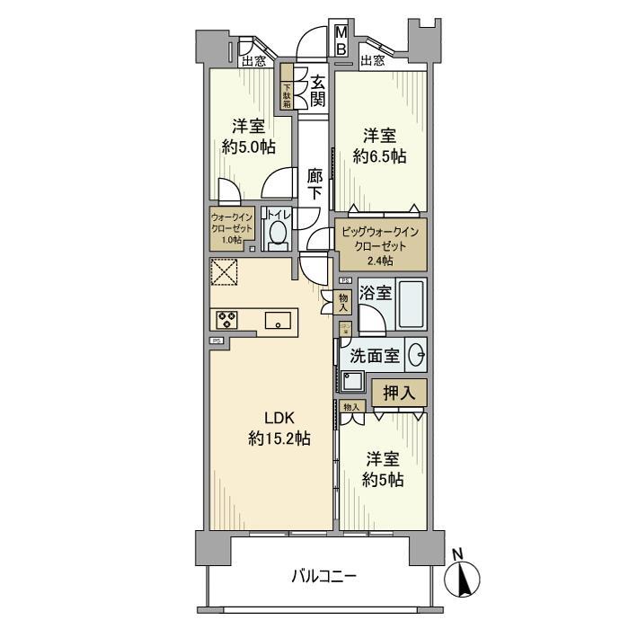 クレストプライムレジデンスアベニュー参番街の間取り