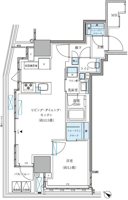 パークアクシス五反田スカイタワーの間取り
