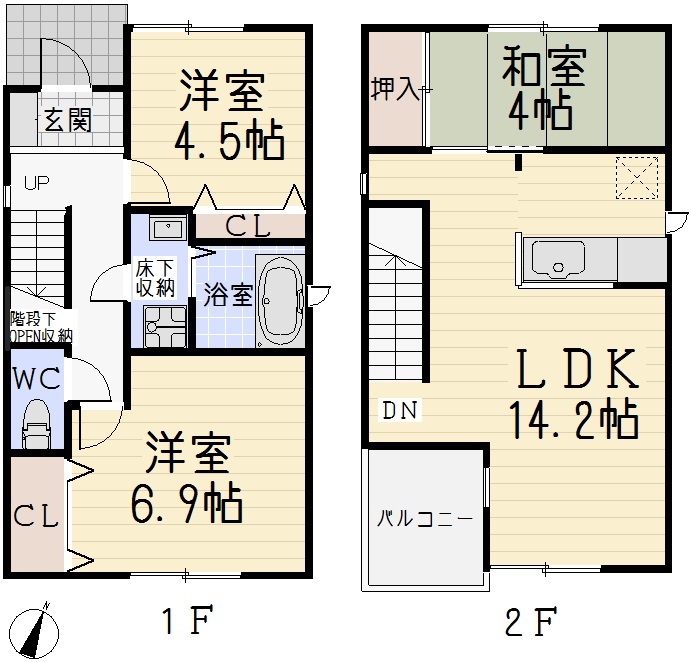桜井本町135-2KODATEXⅠAの間取り