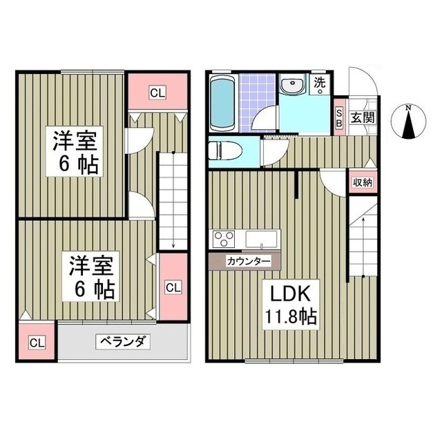 スカイハイツAの間取り