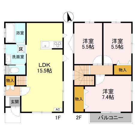K.Tヴィレッジ 04号館の間取り
