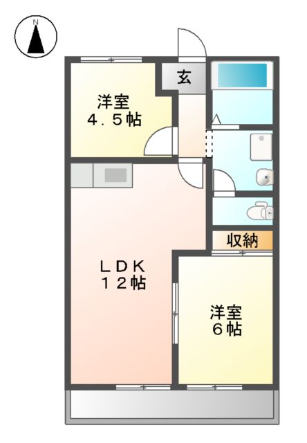 サンハイツ山田Bの間取り