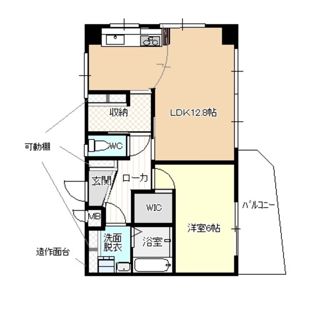 シャトーエビス(203)の間取り