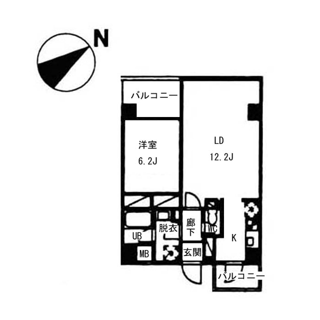 西早稲田の完工年月(2006年3月)築の賃貸マンションの間取り