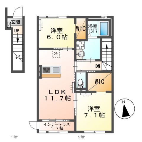 松戸市西馬橋相川町新築アパート(仮称)の間取り