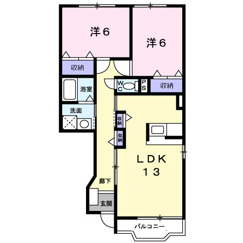 西小路ハイツⅢの間取り