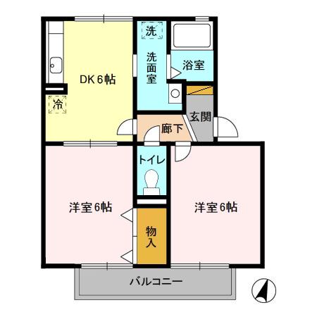 ツインハーモニー ABの間取り