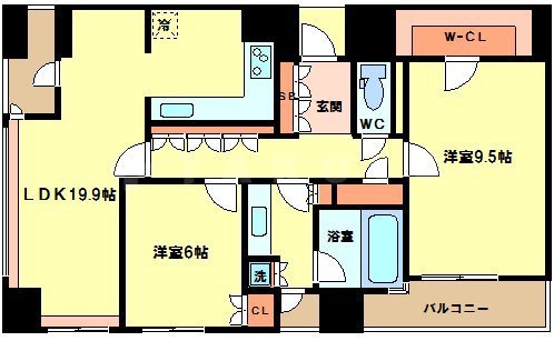 ディーグランセ上町台ハイレジデンスの間取り