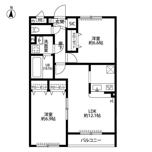 アムール サンドエルⅢの間取り