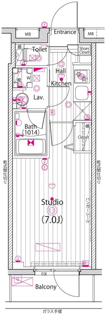 新横浜の完工年月(2021年3月)築の賃貸マンションの間取り