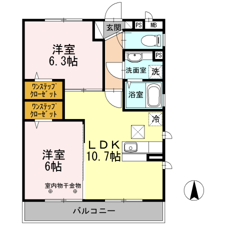 エクセルハイム Ⅰの間取り
