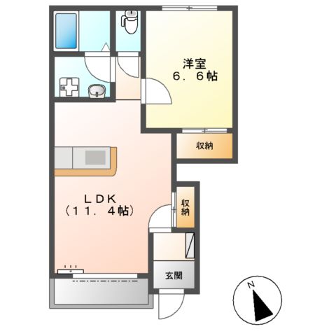 高御所の完工年月（2009年8月）築の賃貸アパートの間取り
