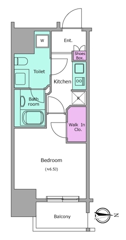 亀戸の完工年月(2019年2月)築の賃貸マンションの間取り