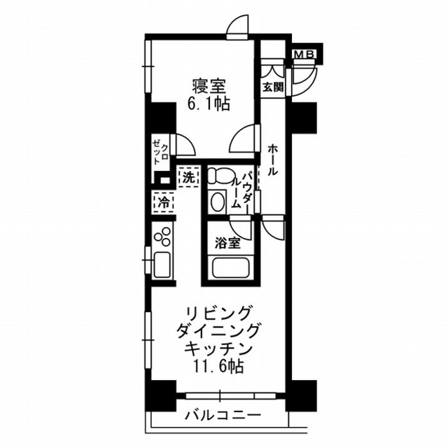 月島の完工年月(2008年2月)築の賃貸マンションの間取り
